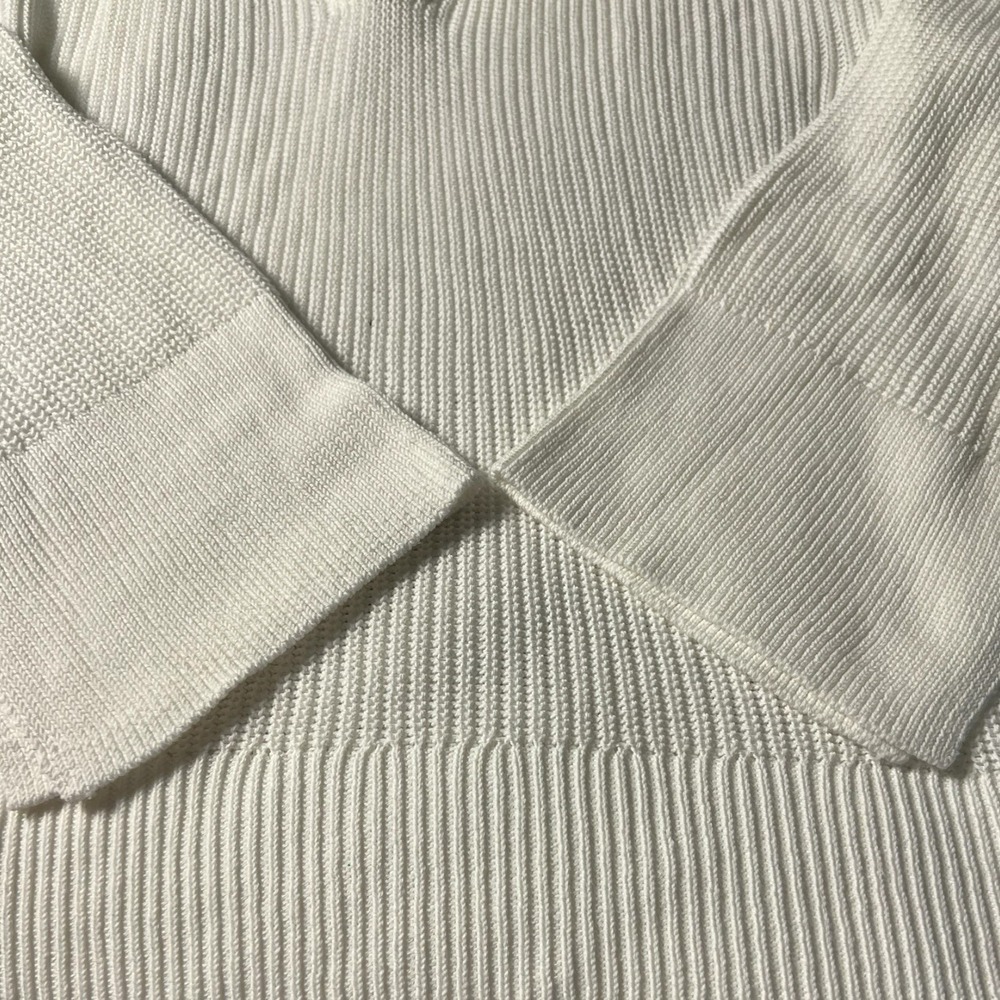 NWT J.Crew White Knit Relaxed Collared Sweater Long Sleeve V Neck‎ Size Small - Picture 4 of 6